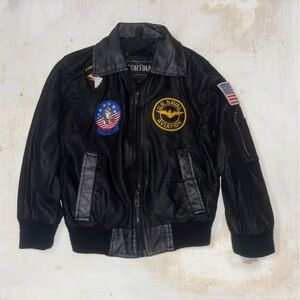 Vintage Cortina US Naval Aviation Bomber Jacket Tomcat Patch Korea Size 6